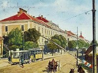 Tramvajska pruga od Vodovodne do Črnomerca 1910. godine. Mitnica kod Topničke vojarne će sljedećih godina biti premještena stotinjak metara zapadno na potok Črnomerec.jpg